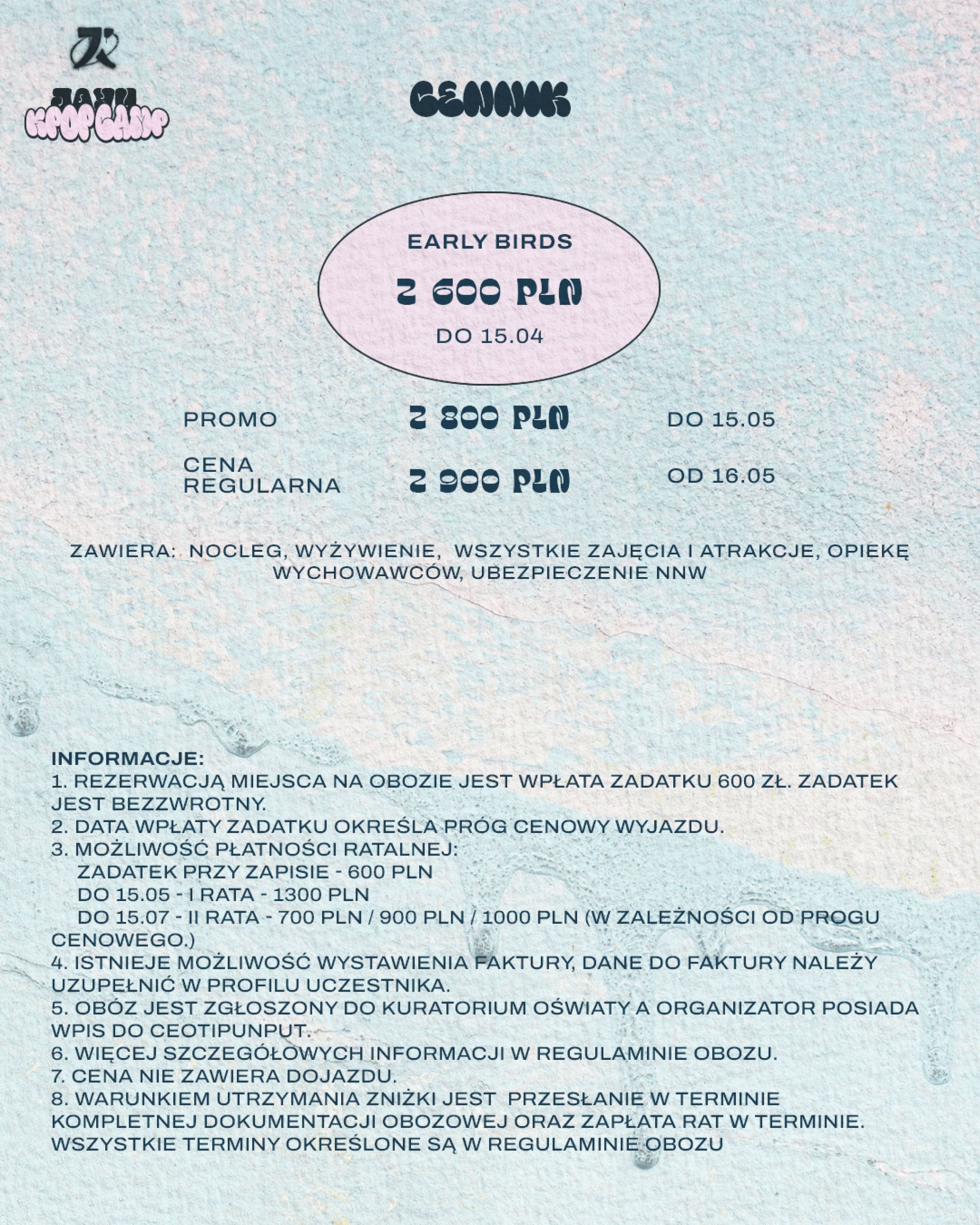 JAYU-K-POP-Camp-2026-cennik